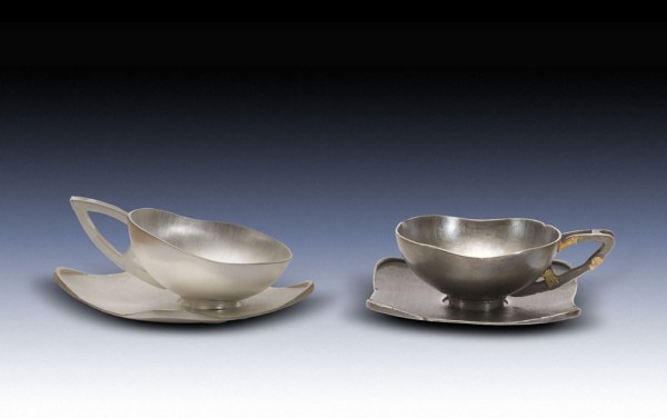 Sublime Senescence: I fabricated these teacups in silver and gold. This piece was a part of my MFA thesis show "Instruments of Vanity". 