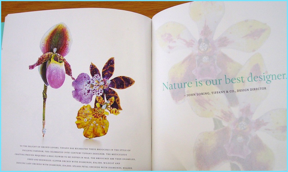 2007/2008 Tiffany catalog with David Freda's orchid brooches.