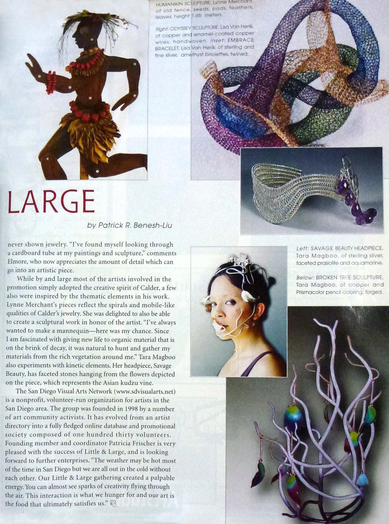 Second page of "Little and Large" article featuring my jewelry work.