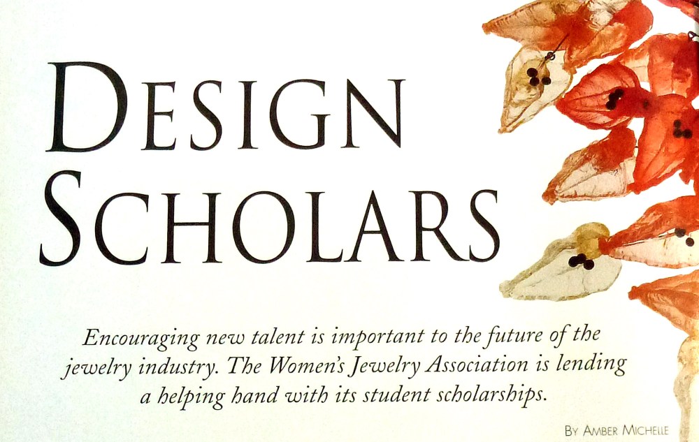 First page of the article, "Design Scholars"