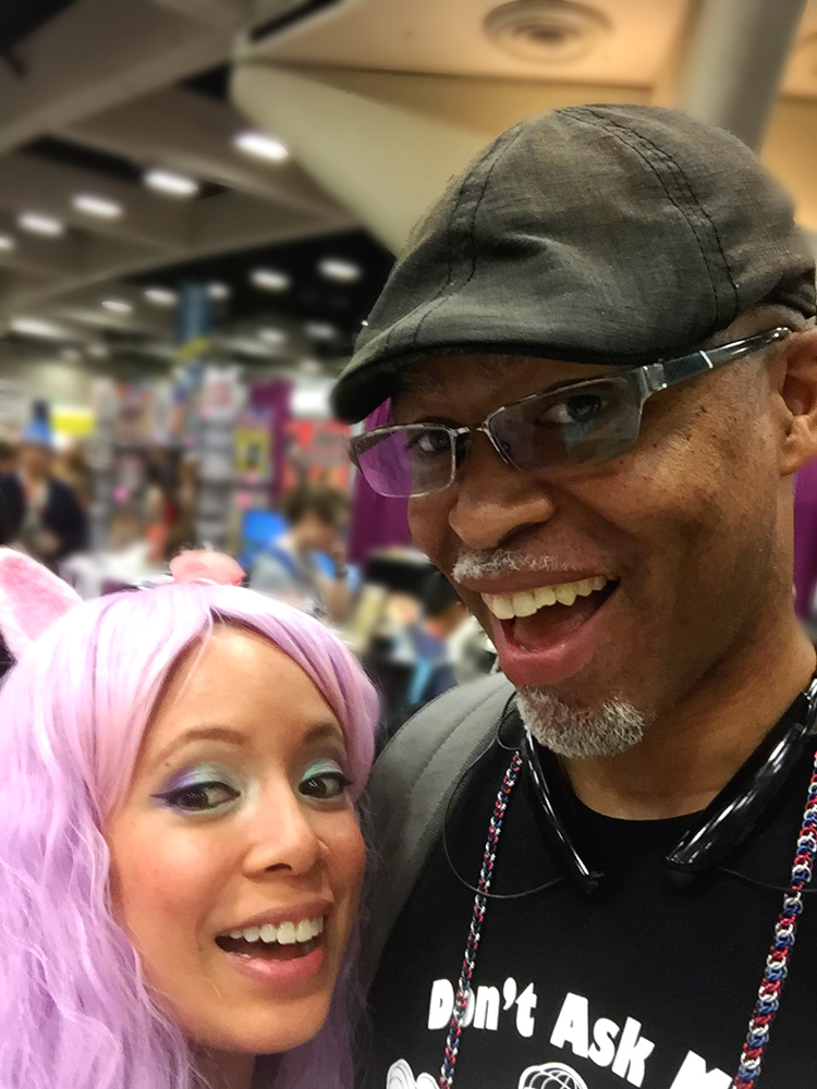 Montel and I being silly at my booth!